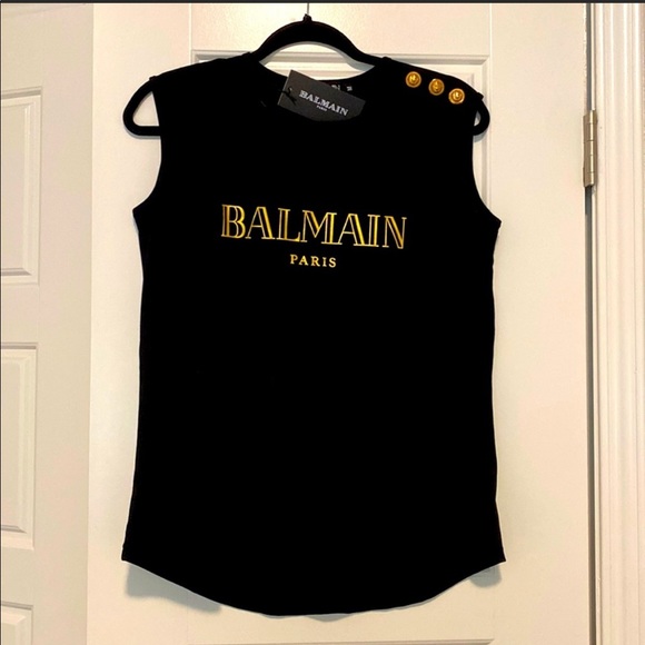 Balmain Tops - NWT Balmain 3 button logo tank top